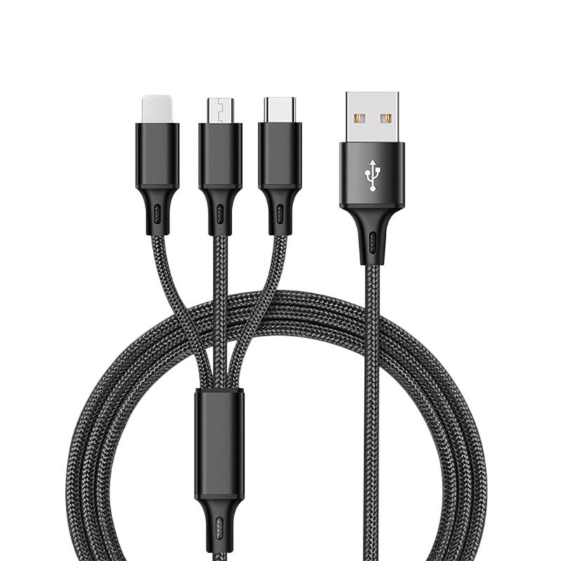 608ba1a5-1766-4cd1-85ed-ab87ff0413d5.jpg 3 In 1 USB Cable For 'IPhone XS Max XR X 8 7 Charging Charger Micro USB Cable For Android USB TypeC Mobile Phone Cables - Image 1